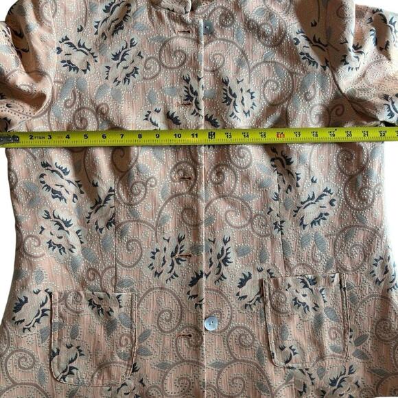 ORVIS Sz Med Floral Swirls Embroidered Pearl Button Mandarin Collar BlazerJacket - Picture 7 of 9